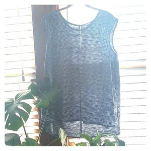 Merona Blue and White Sleeveless Blouse